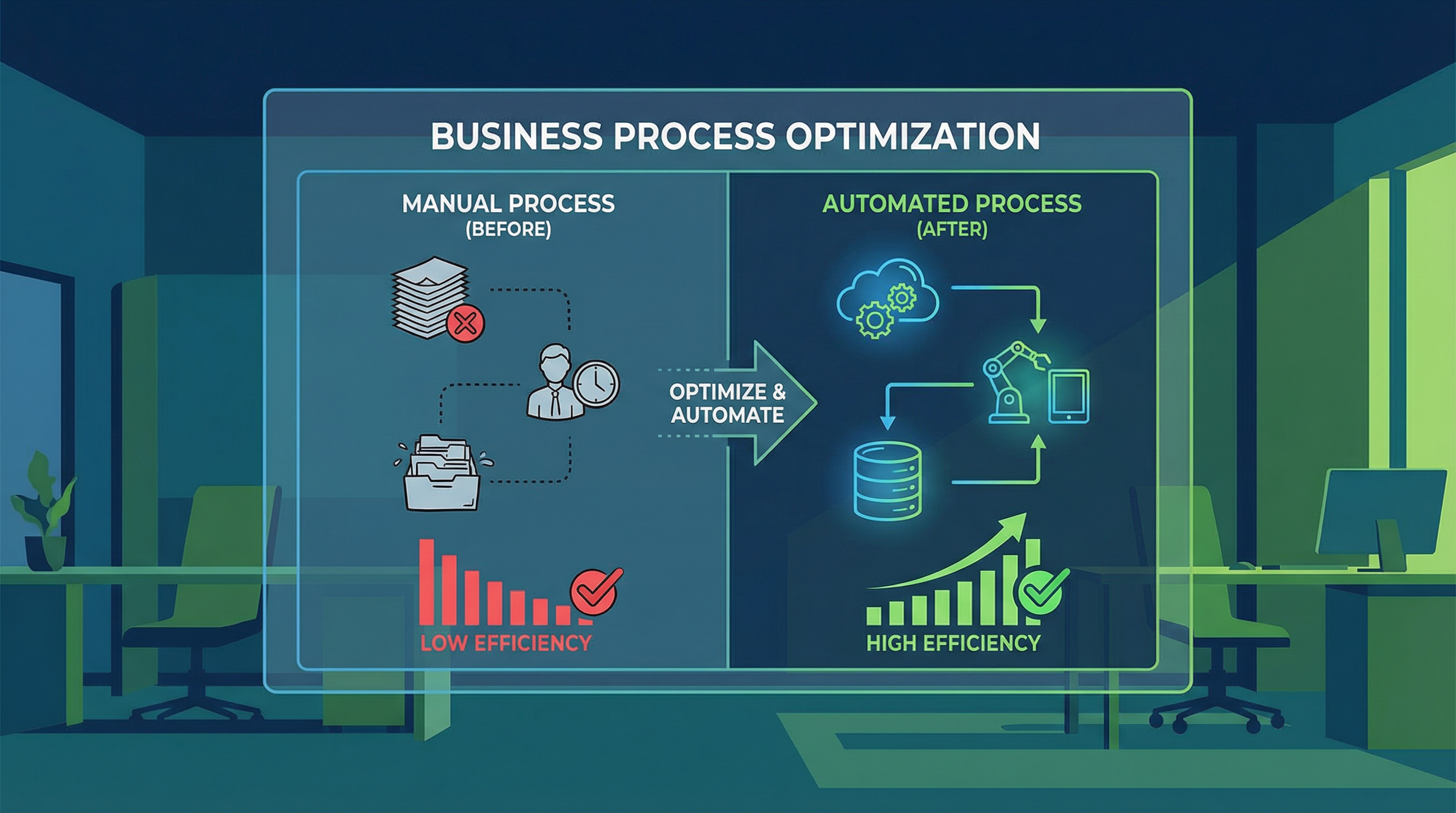 Business process optimization before and after